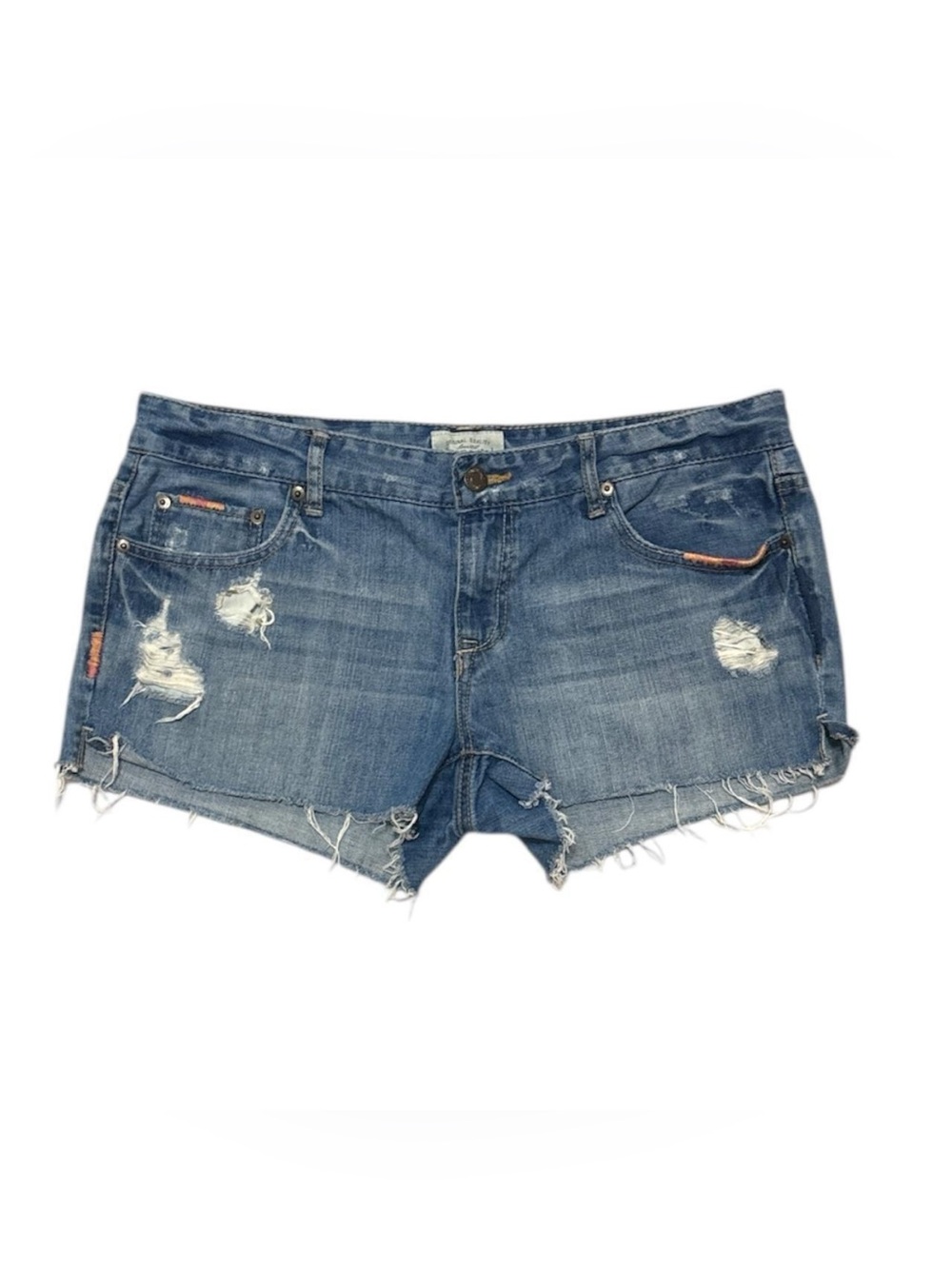 Vintage Y2K Denim Lowrise Aeropostale Shorts with Frayed Hem
